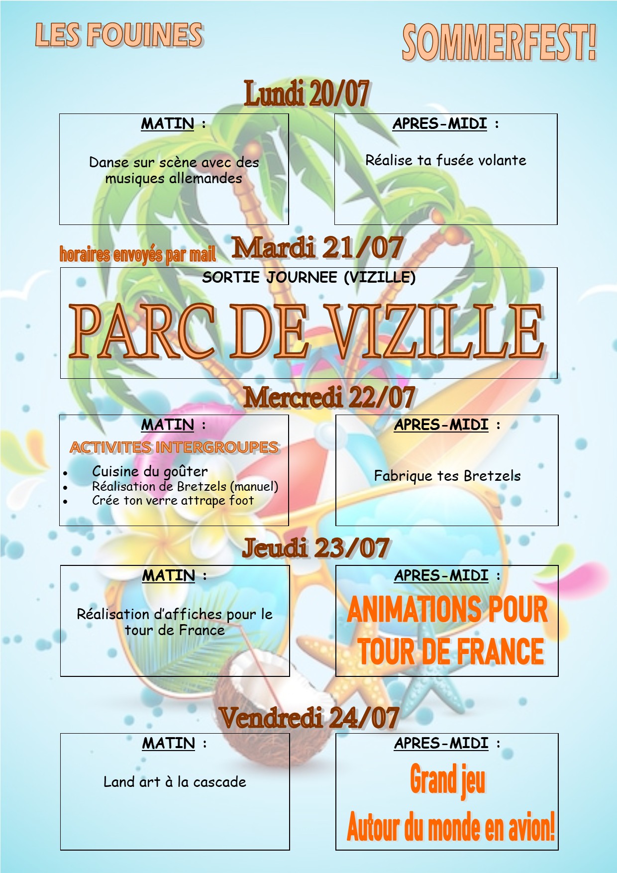 VACANCES ETE 2026 Fouines